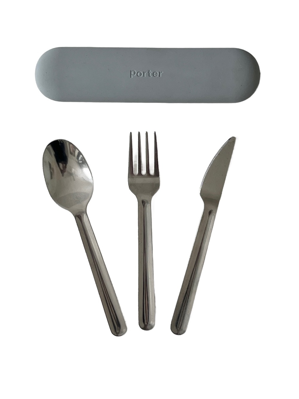 W&P Porter Gray Travel Flatware Set with Stainless Steel Utensils